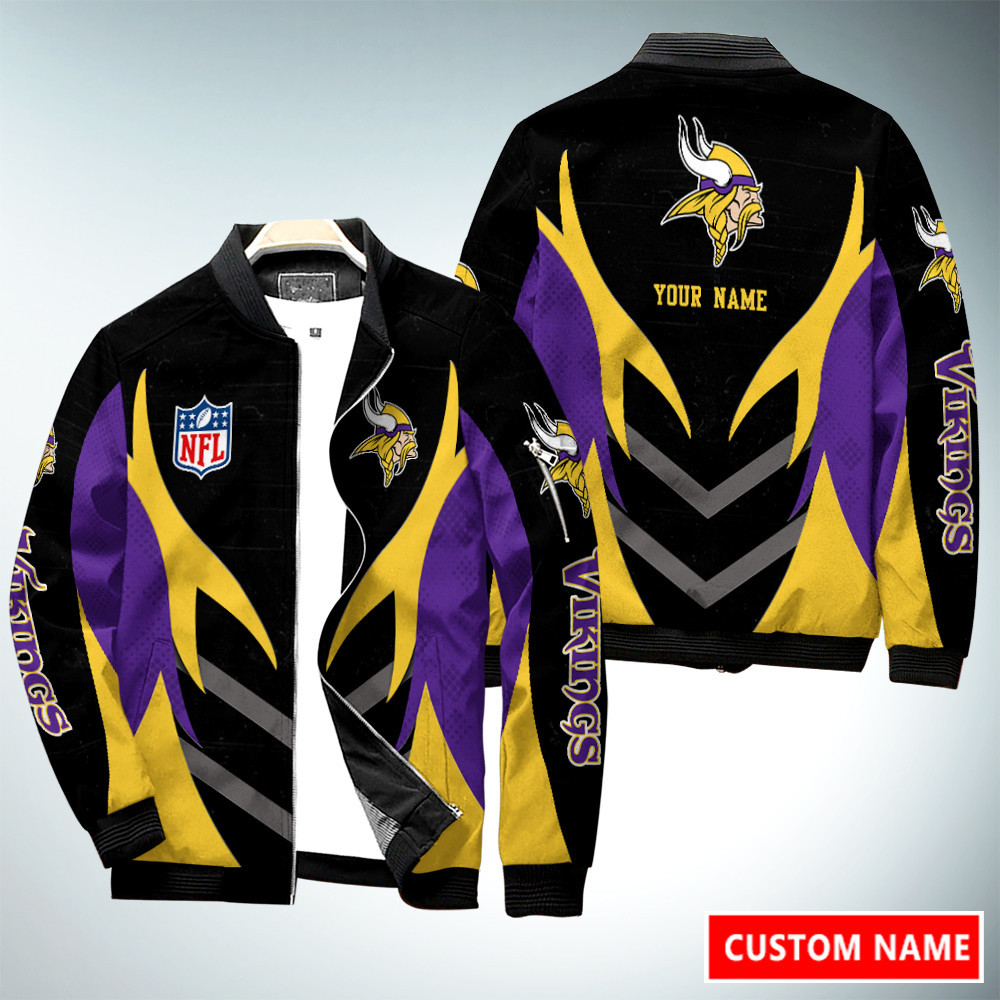 Minnesota Vikings Personalized Bomber Jacket AZCBJ122