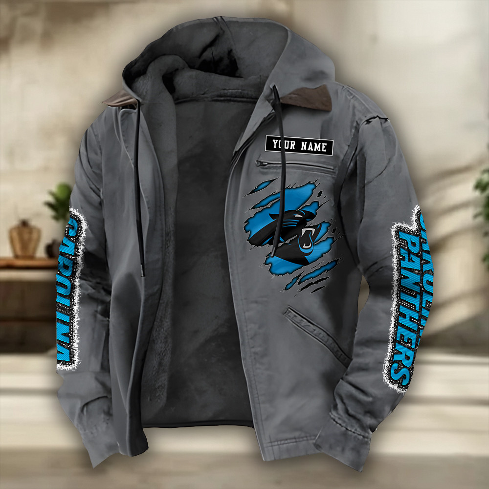 Carolina Panthers Heavyweight Hooded Jacket PBWBF0E
