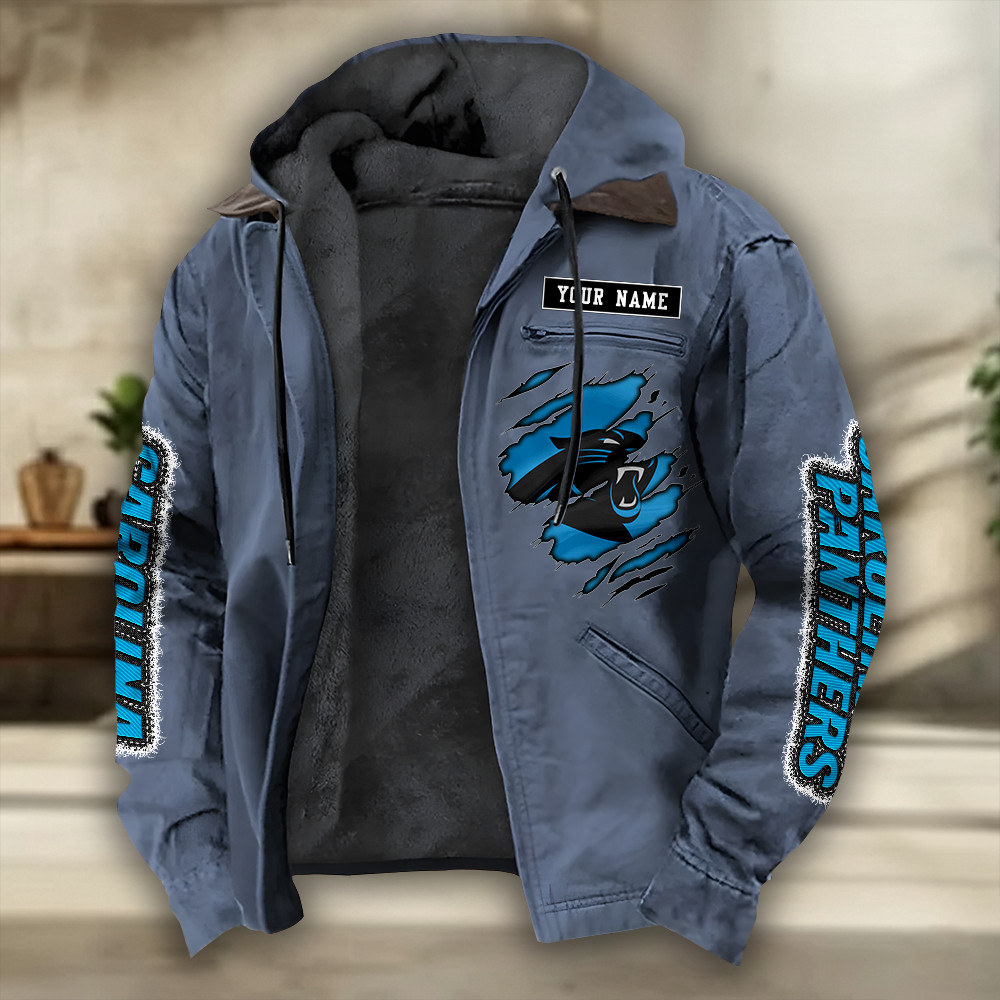 Carolina Panthers Heavyweight Hooded Jacket PBWBF0E