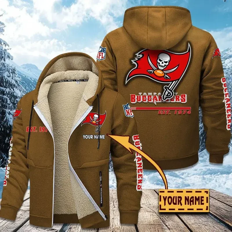 Tampa Bay Buccaneers Zip Up Fur Coat PBR5KID