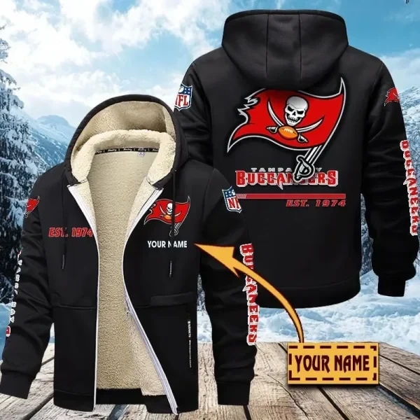 Tampa Bay Buccaneers Zip Up Fur Coat PBR5KID