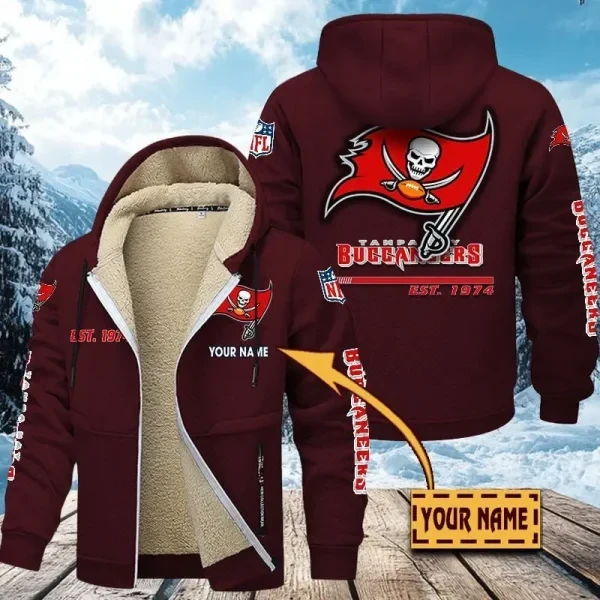 Tampa Bay Buccaneers Zip Up Fur Coat PBR5KID