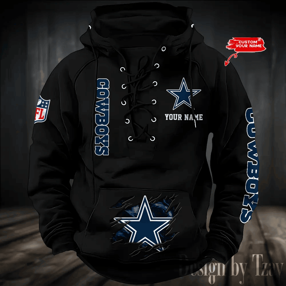 SPTS9HLUH105-Dallas Cowboys Men's Hooded Lace-up Hoodie