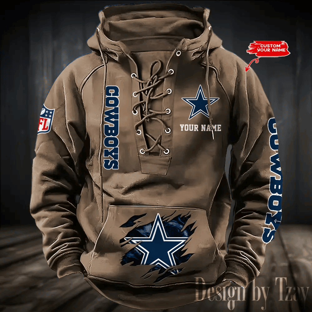 Dallas Cowboys Men's Hooded Lace-up Hoodie PBT14P4