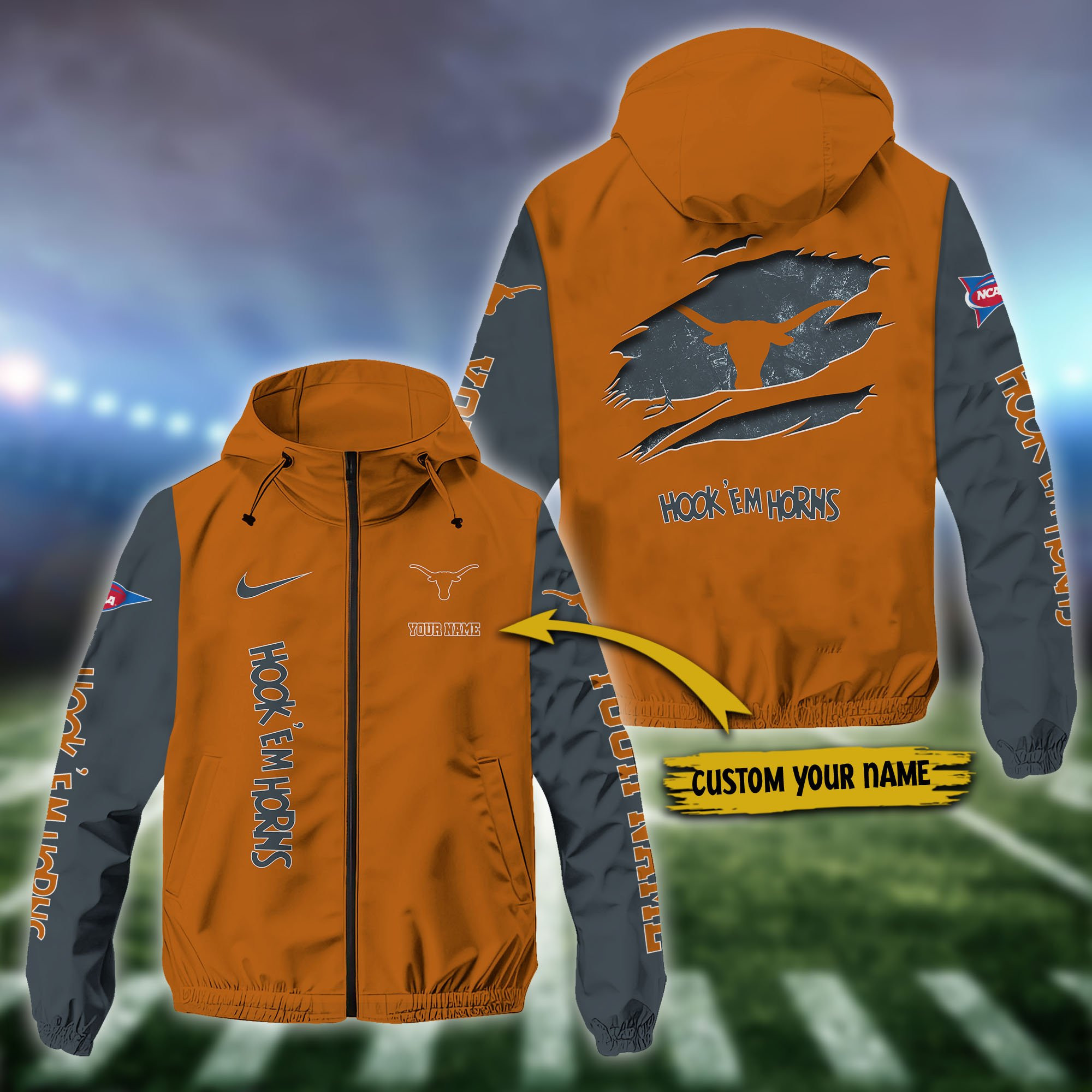 Texas Longhorns Custom Windbreaker Outdoor Jacket Sport Fan Gift HG343E