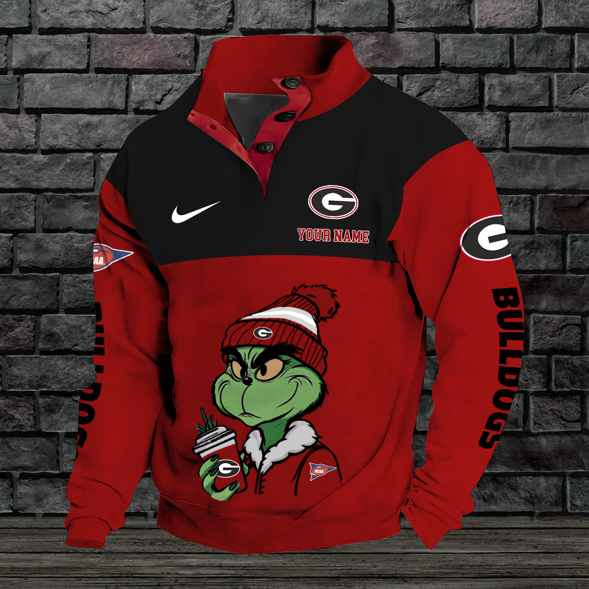 Georgia bulldogs Double Breasted Stand Collar Hoodies OHIO84ES