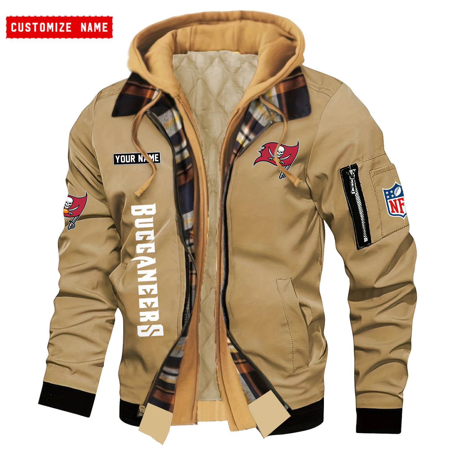 Tampa Bay Buccaneers Jacket Casual Fake Two Piece Design PBE52Z0