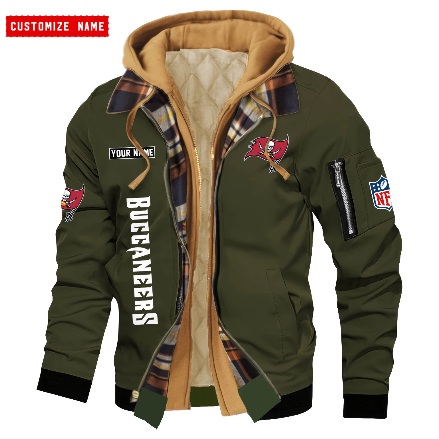 Tampa Bay Buccaneers Jacket Casual Fake Two Piece Design PBE52Z0