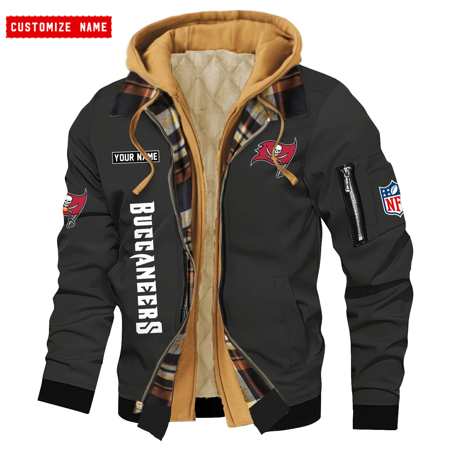 Tampa Bay Buccaneers Jacket Casual Fake Two Piece Design PBE52Z0