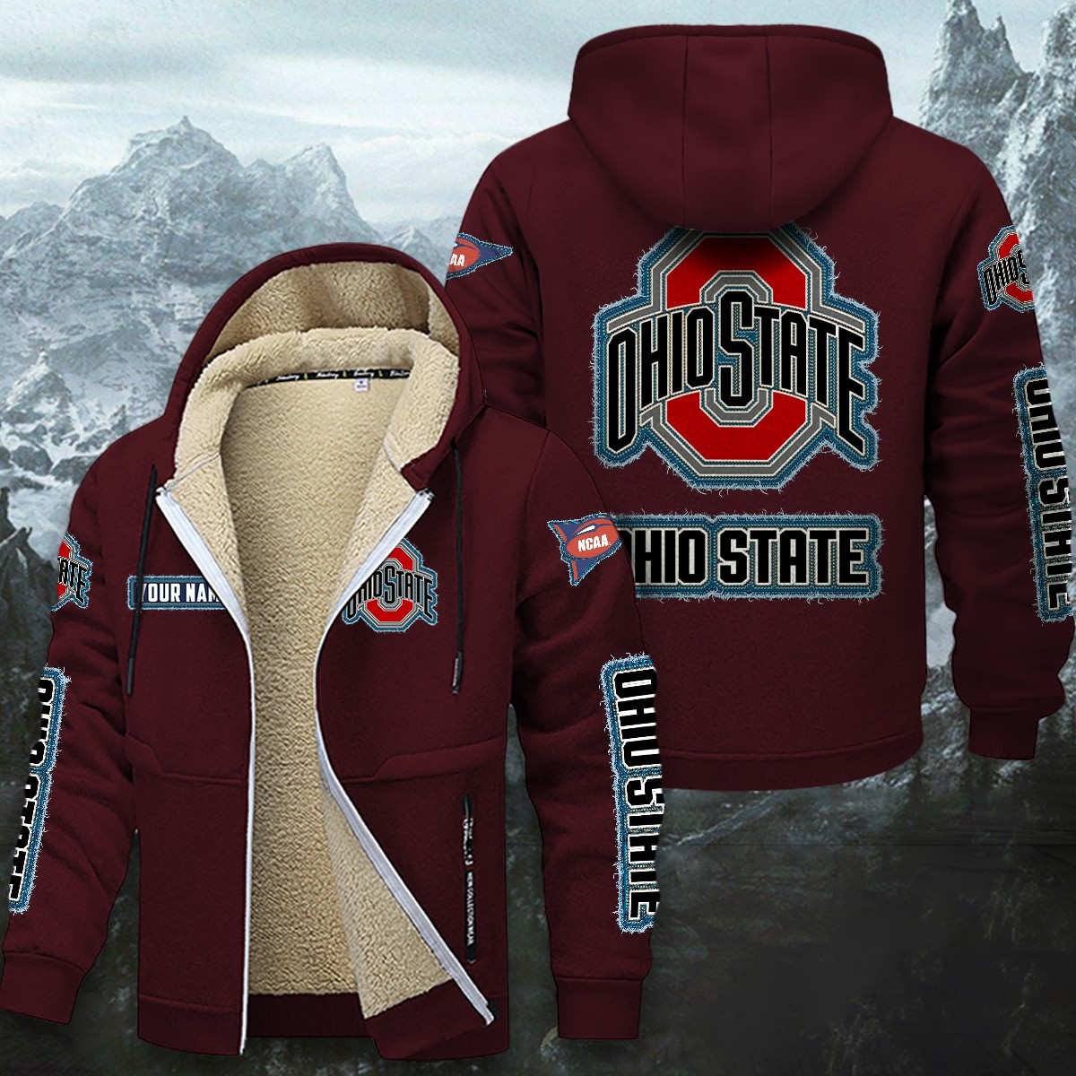 Ohio State Buckeyes Sherpa-Lined Zip Hoodie WINHZVC12150