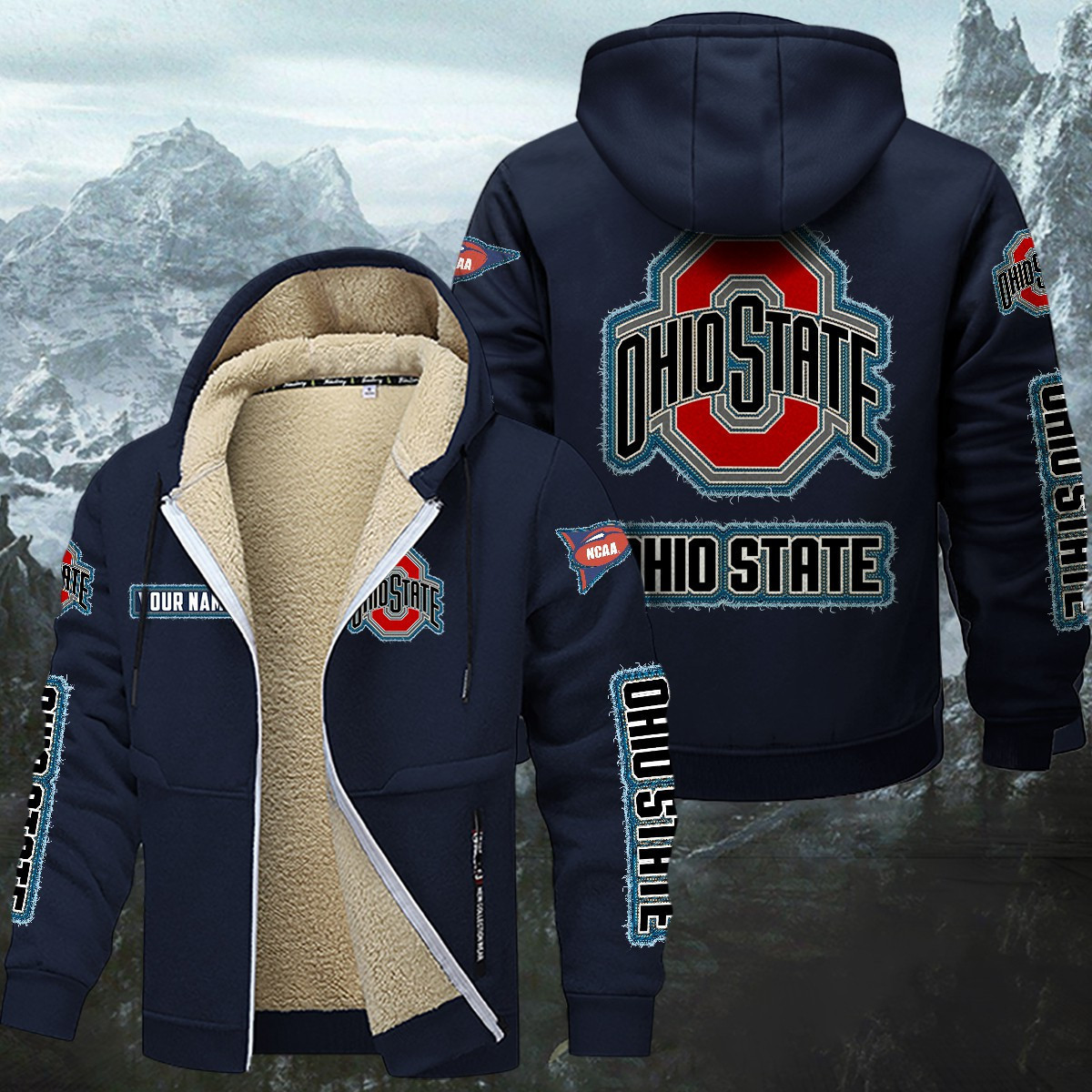 Ohio State Buckeyes Sherpa-Lined Zip Hoodie PBJO3G3