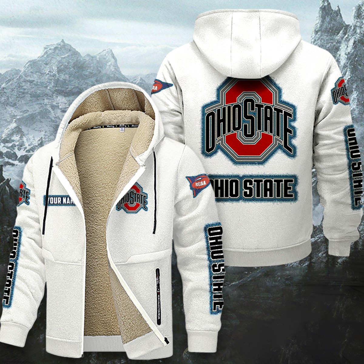 Ohio State Buckeyes Sherpa-Lined Zip Hoodie PBJO3G3