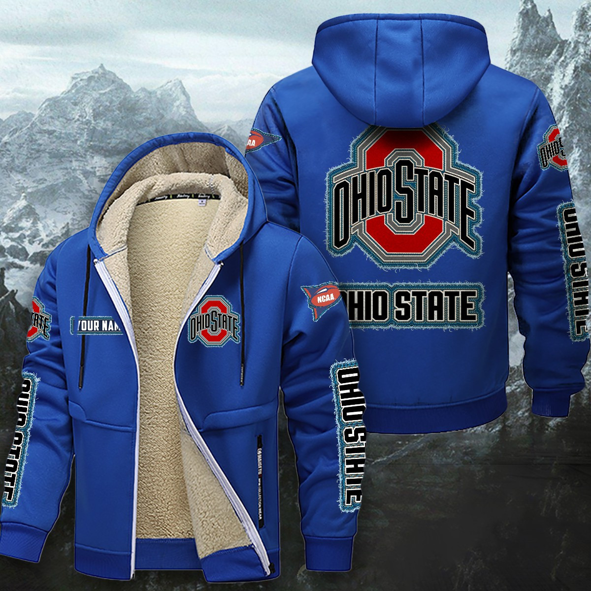 Ohio State Buckeyes Sherpa-Lined Zip Hoodie PBJO3G3