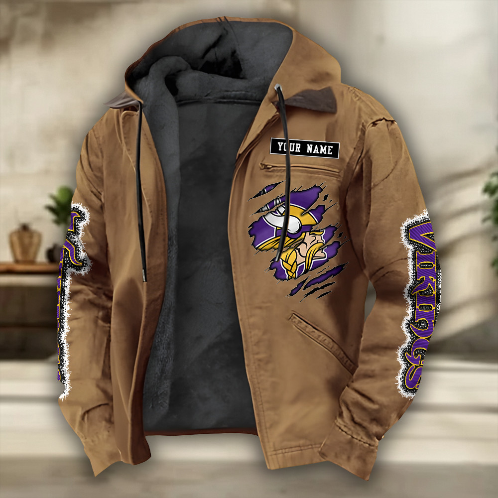 Minnesota Vikings Heavyweight Hooded Jacket SPTPJH278