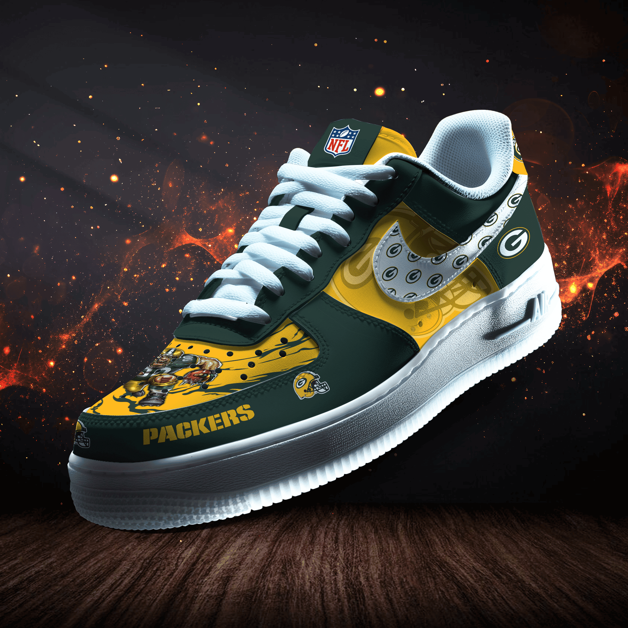 Green Bay Packers | New Collection Trending Air Force 1 Mascot
