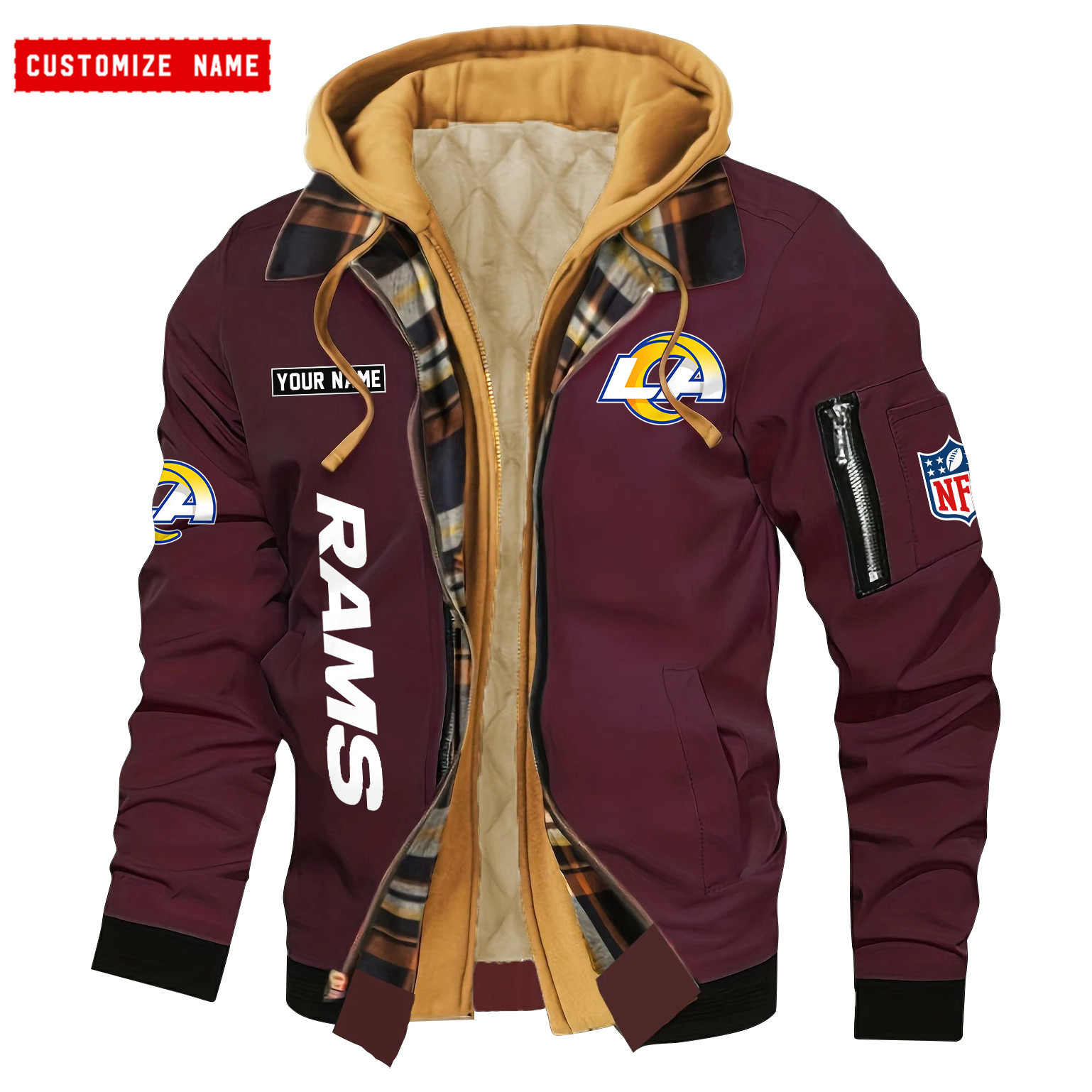 Los Angeles Rams Jacket Casual Fake Two Piece Design SPTJCFTPD051