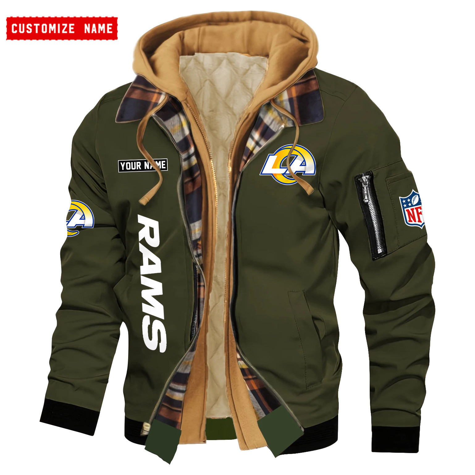 Los Angeles Rams Jacket Casual Fake Two Piece Design PB7KDEU