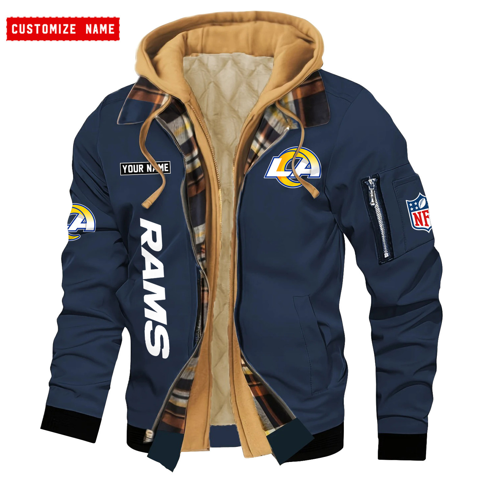 Los Angeles Rams Jacket Casual Fake Two Piece Design PB7KDEU