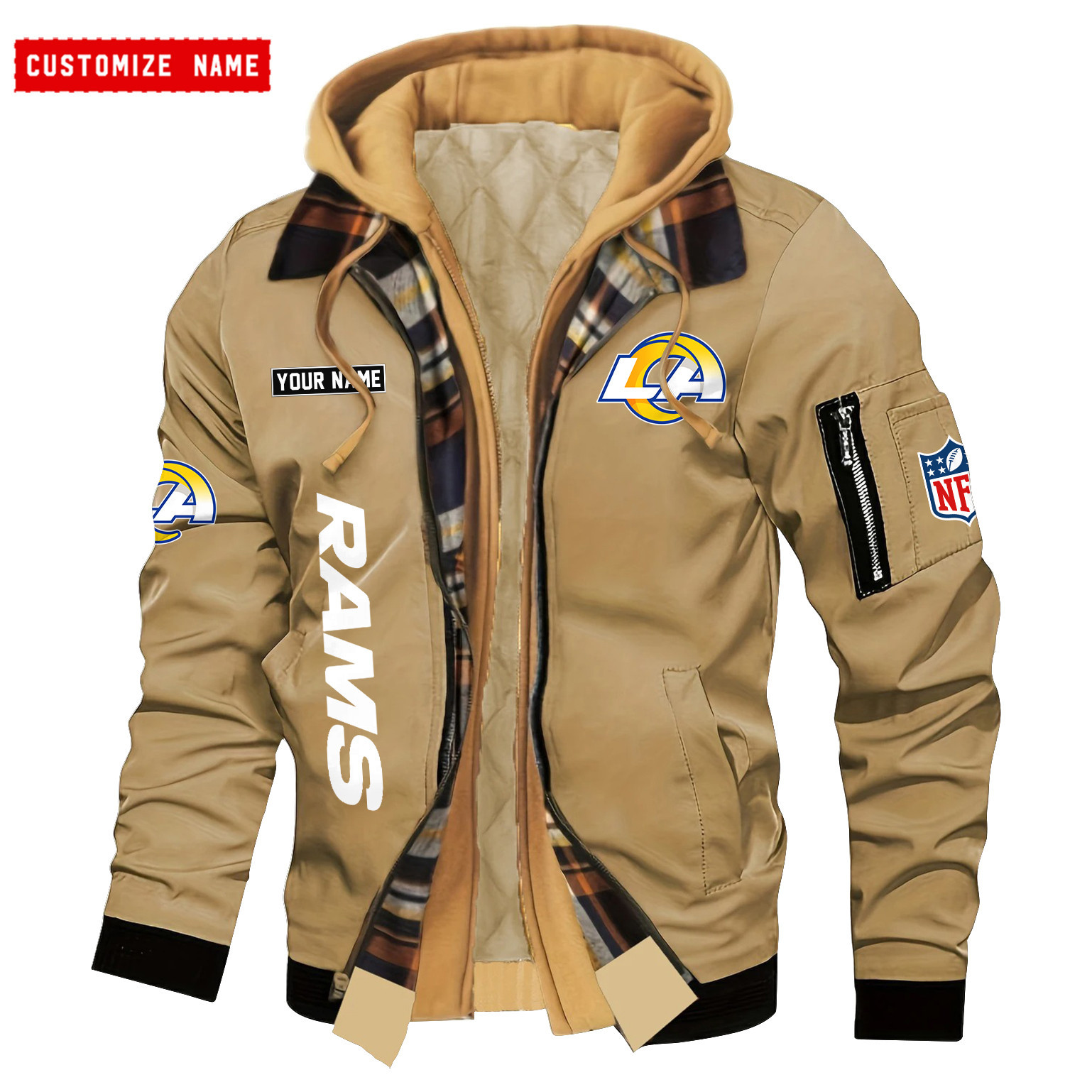 Los Angeles Rams Jacket Casual Fake Two Piece Design PB7KDEU