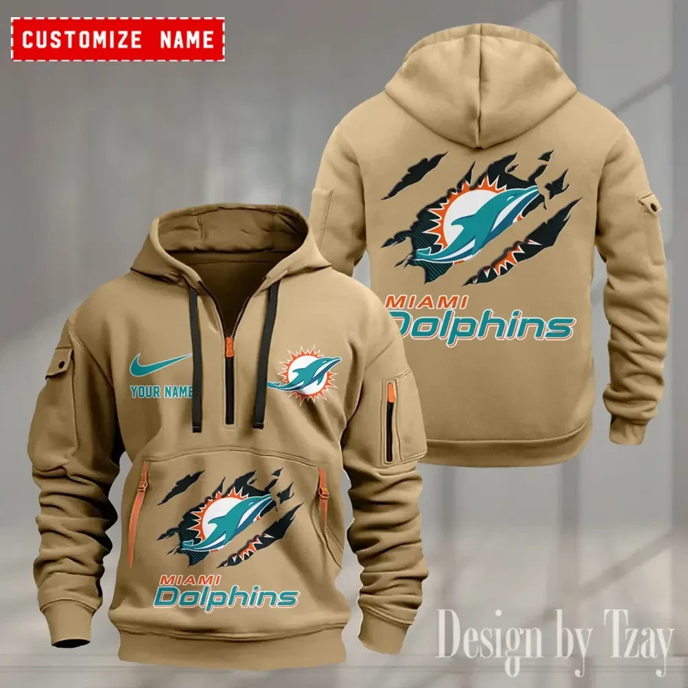 Miami Dolphins Heavy Fleece Pullover Hoodie PBKUAA2