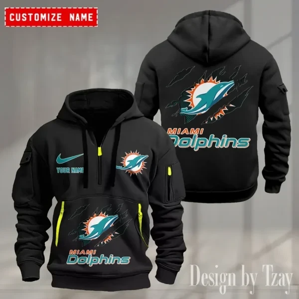 Miami Dolphins Heavy Fleece Pullover Hoodie PBKUAA2
