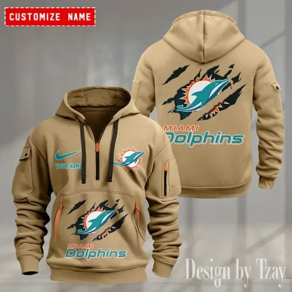 Miami Dolphins Heavy Fleece Pullover Hoodie PBKUAA2