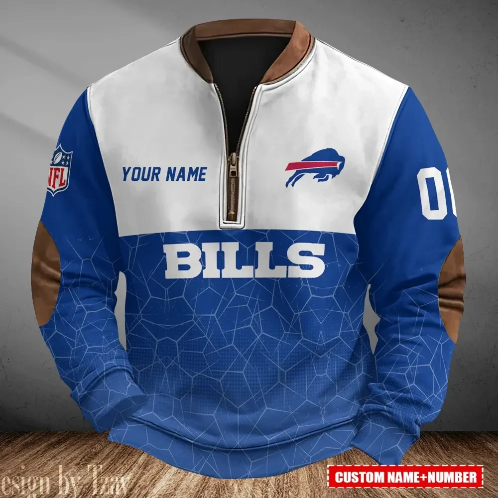 Buffalo Bills Men's Vintage Zipper Stand Collar Sweatshirt S9MPZNS273