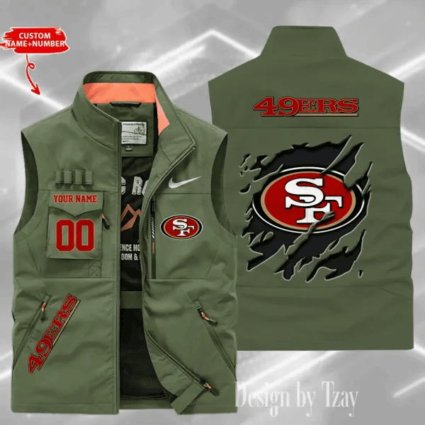 San Francisco 49ers Sleeveless Jacket Multicolor PBG8AHI