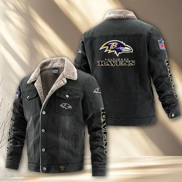 Baltimore Ravens Fleece Lined Denim Jacket PB3GA6V