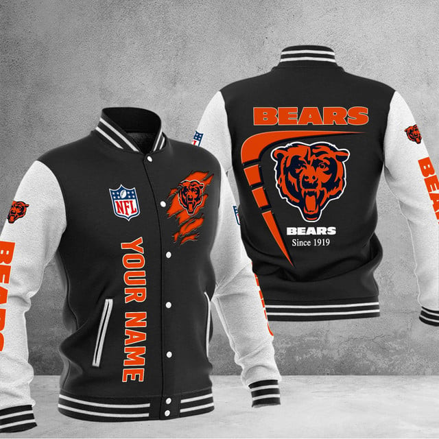 Chicago Bears Custom Multicolors Button Jacket CJ36