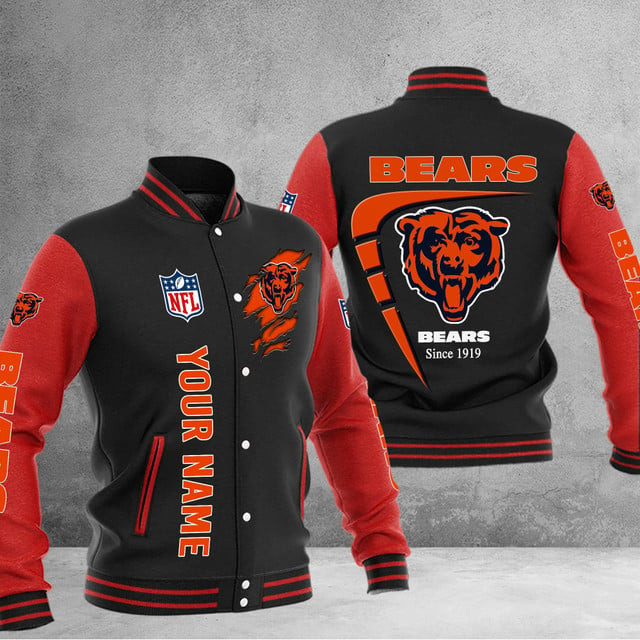 Chicago Bears Custom Multicolors Button Jacket PB33IXS