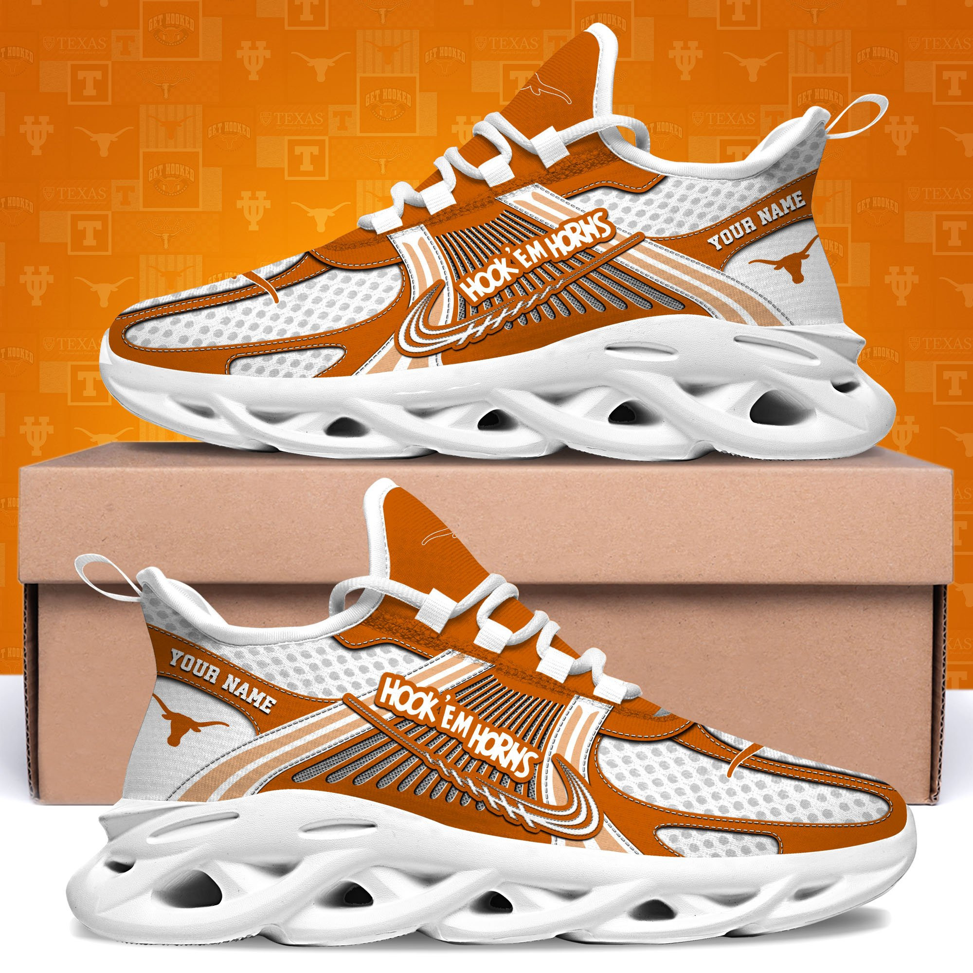 Texas Longhorns Personalized MAX SOUL SHOES BG54DE