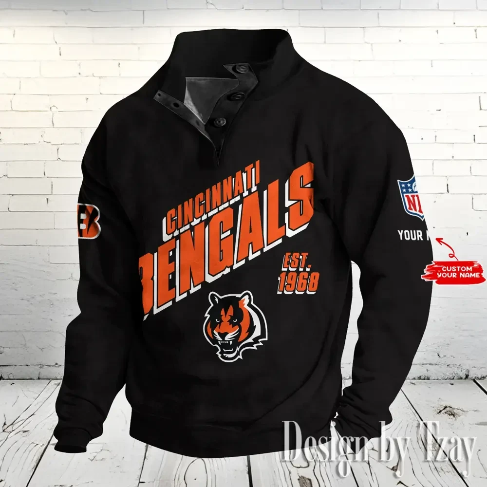 Cincinnati Bengals NFL Half Button Long Sleeve Hoodie Trending 2025 S9DBSCH1723