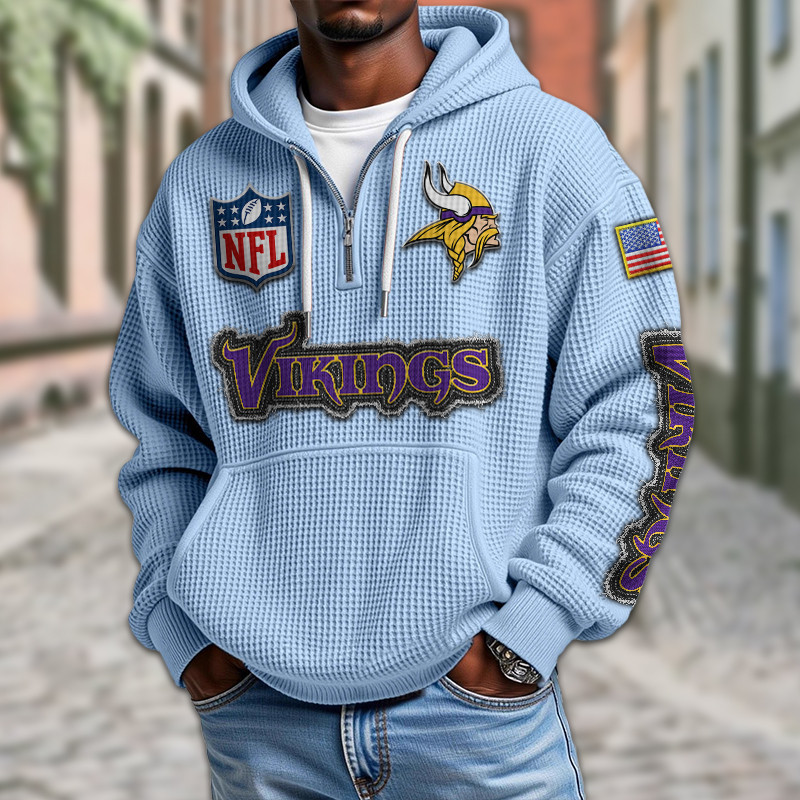 Minnesota Vikings Waffle Half Zip Hoodie PBI8QJH