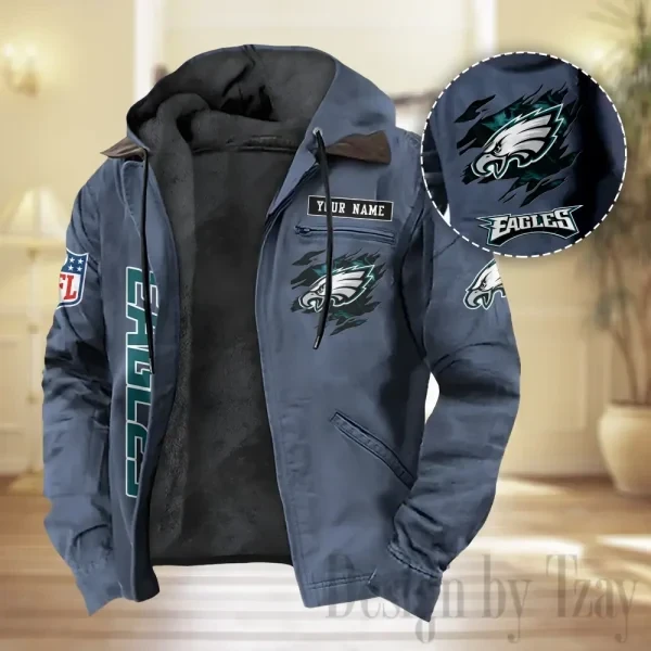 Philadelphia Eagles Men Classic Badge Fleece-Lined Jacket PBGQTQ0