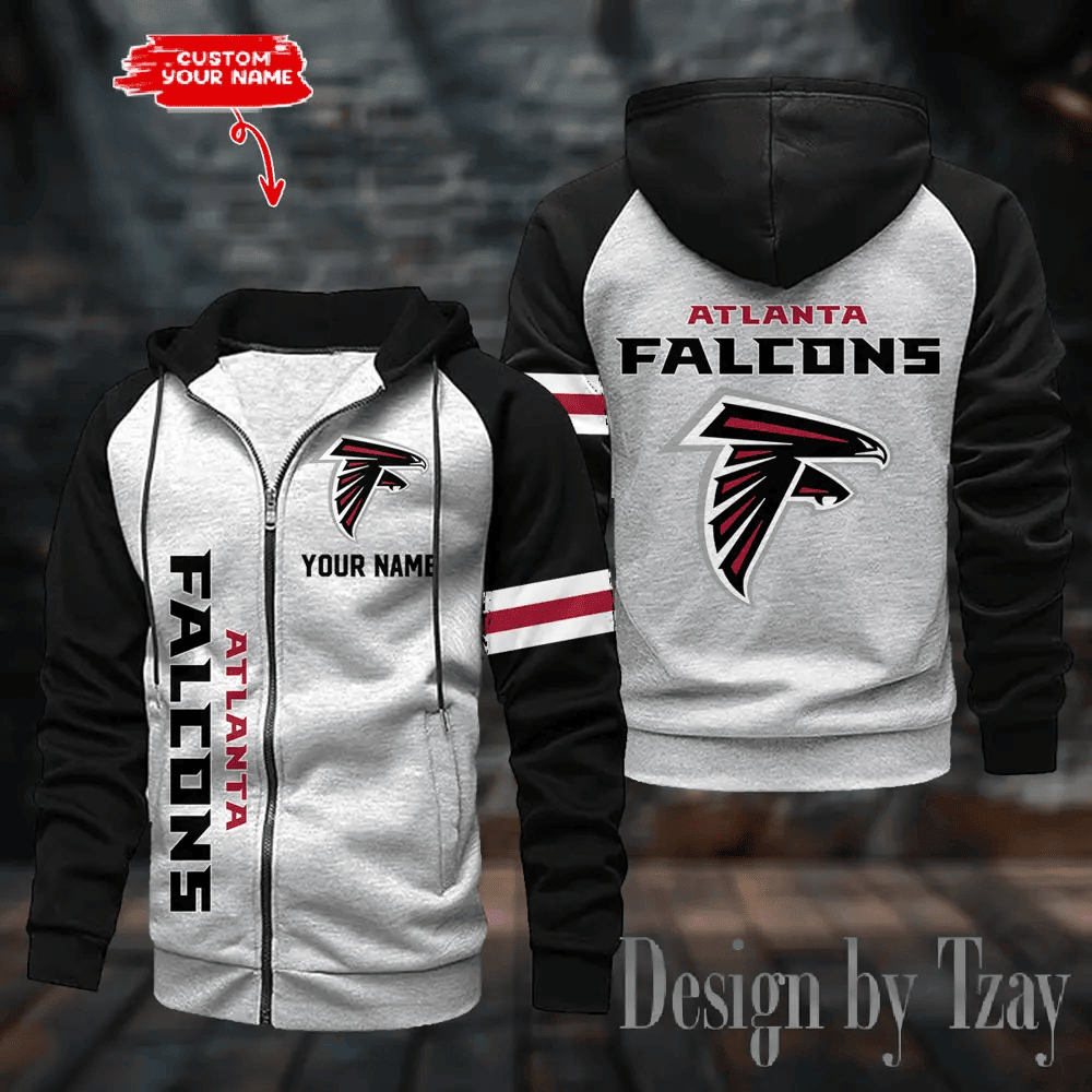 Atlanta Falcons Zip-Up Color Block Hoodie ANZ2DZH066