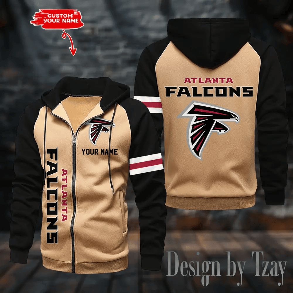 Atlanta Falcons Zip-Up Color Block Hoodie PB4QYC2