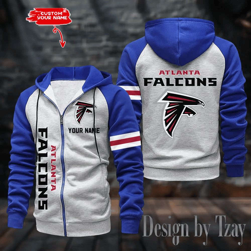 Atlanta Falcons Zip-Up Color Block Hoodie PB4QYC2
