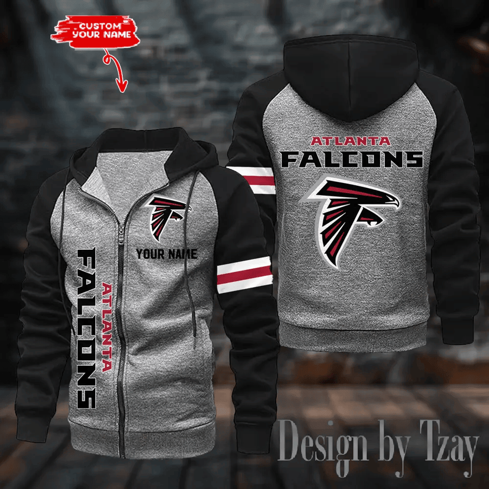 Atlanta Falcons Zip-Up Color Block Hoodie PB4QYC2