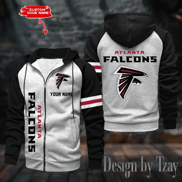 Atlanta Falcons Zip-Up Color Block Hoodie PB4QYC2