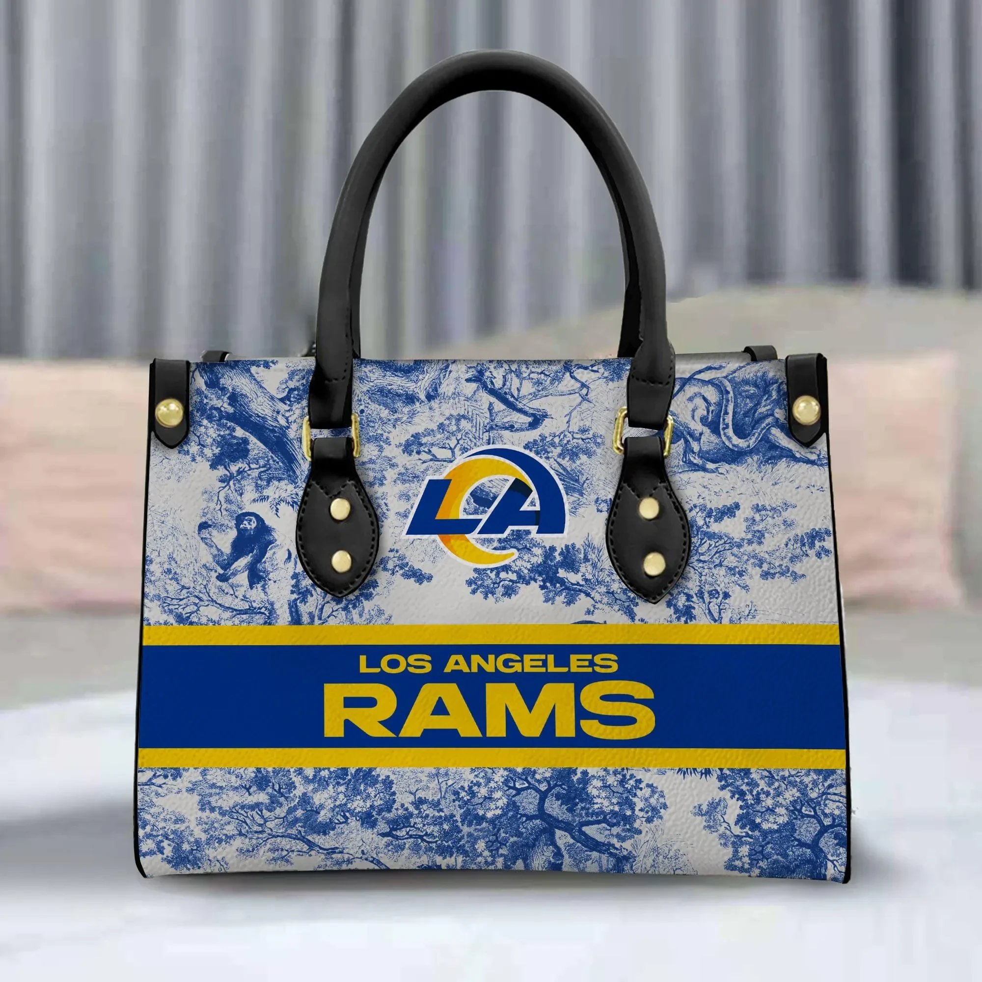 Los Angeles Rams Personalized Leather Hand Bag PBZA2EO
