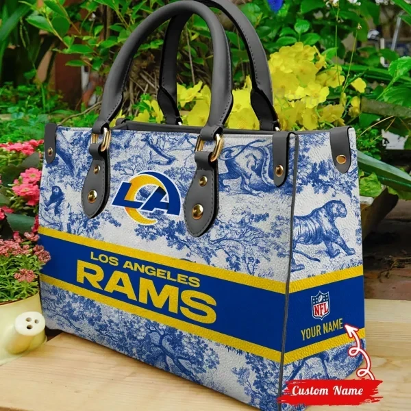 Los Angeles Rams Personalized Leather Hand Bag PBZA2EO