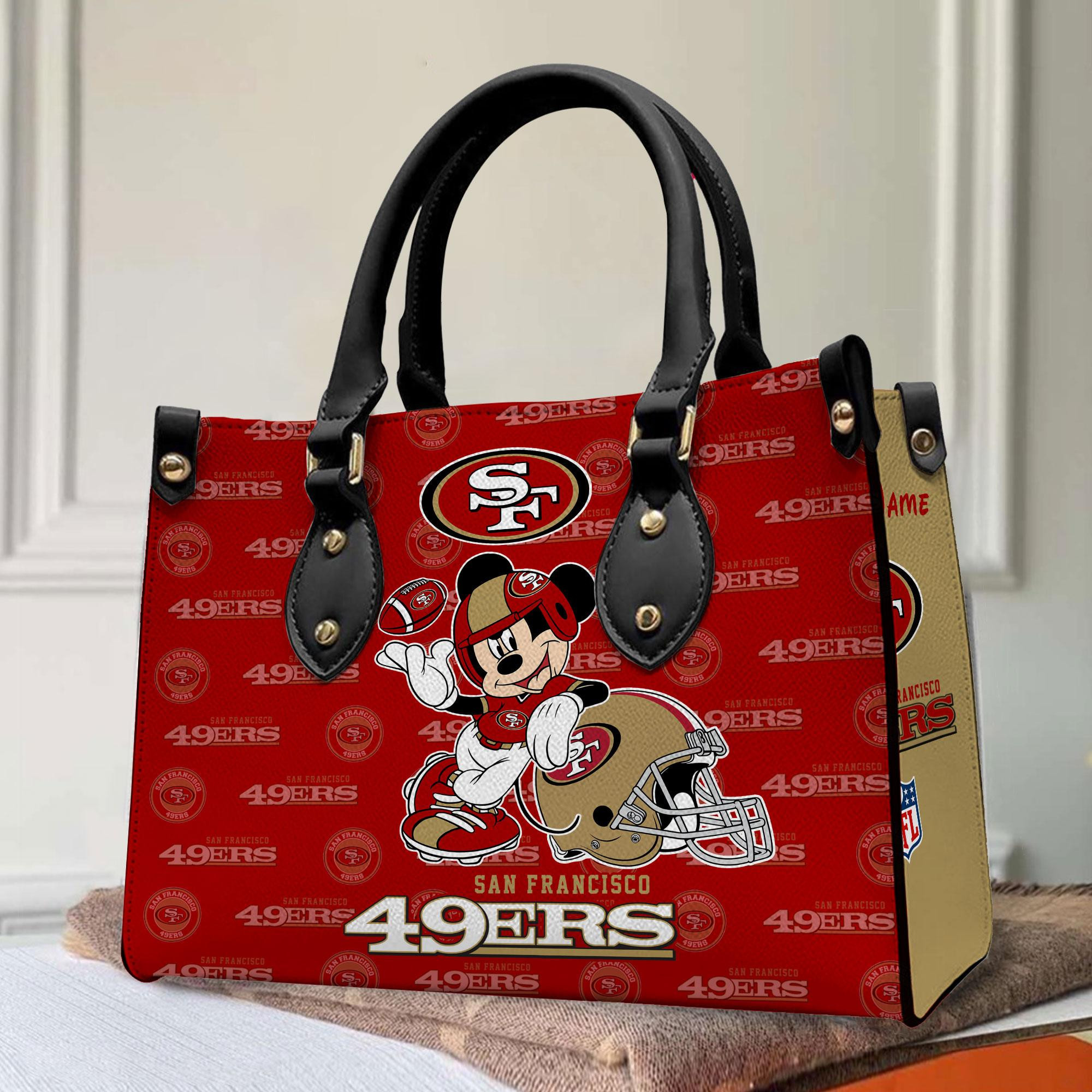 San Francisco 49ers Personalized Leather Hand Bag PBC8AAD