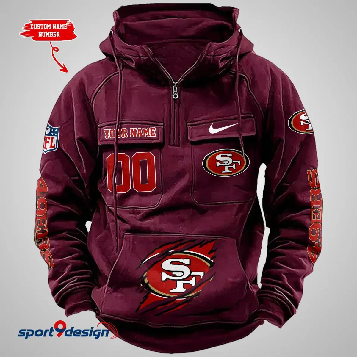 San Francisco 49ers Vintage Men Hoodie AZVMHD138