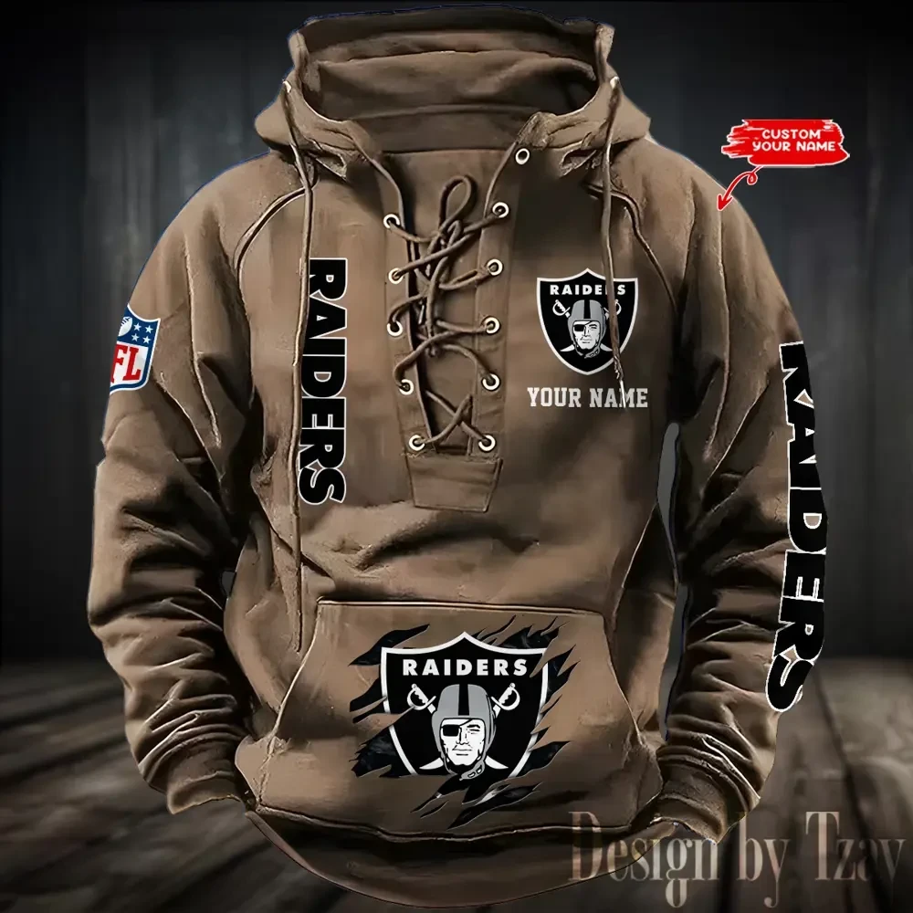 SPTS9HLUH113-Las Vegas Raiders Men's Hooded Lace-up Hoodie