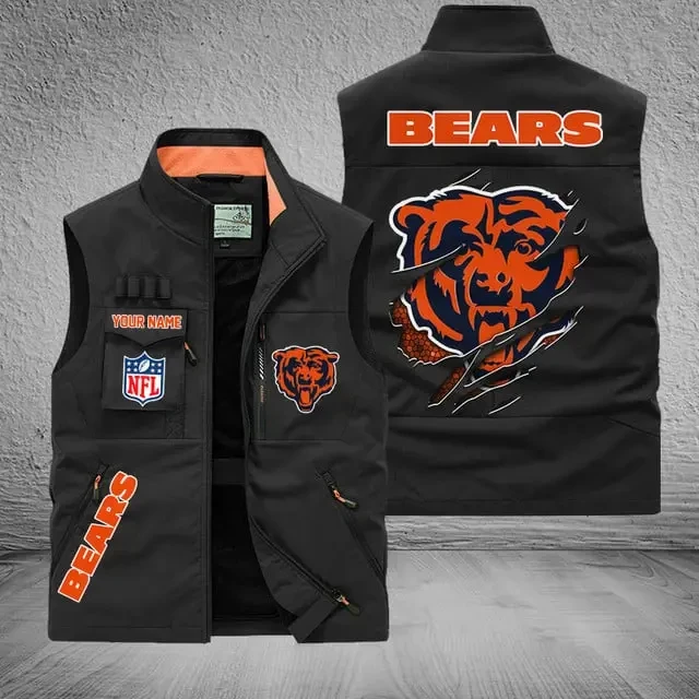 Chicago Bears Sleeveless Jacket Multicolor S9SLJK065