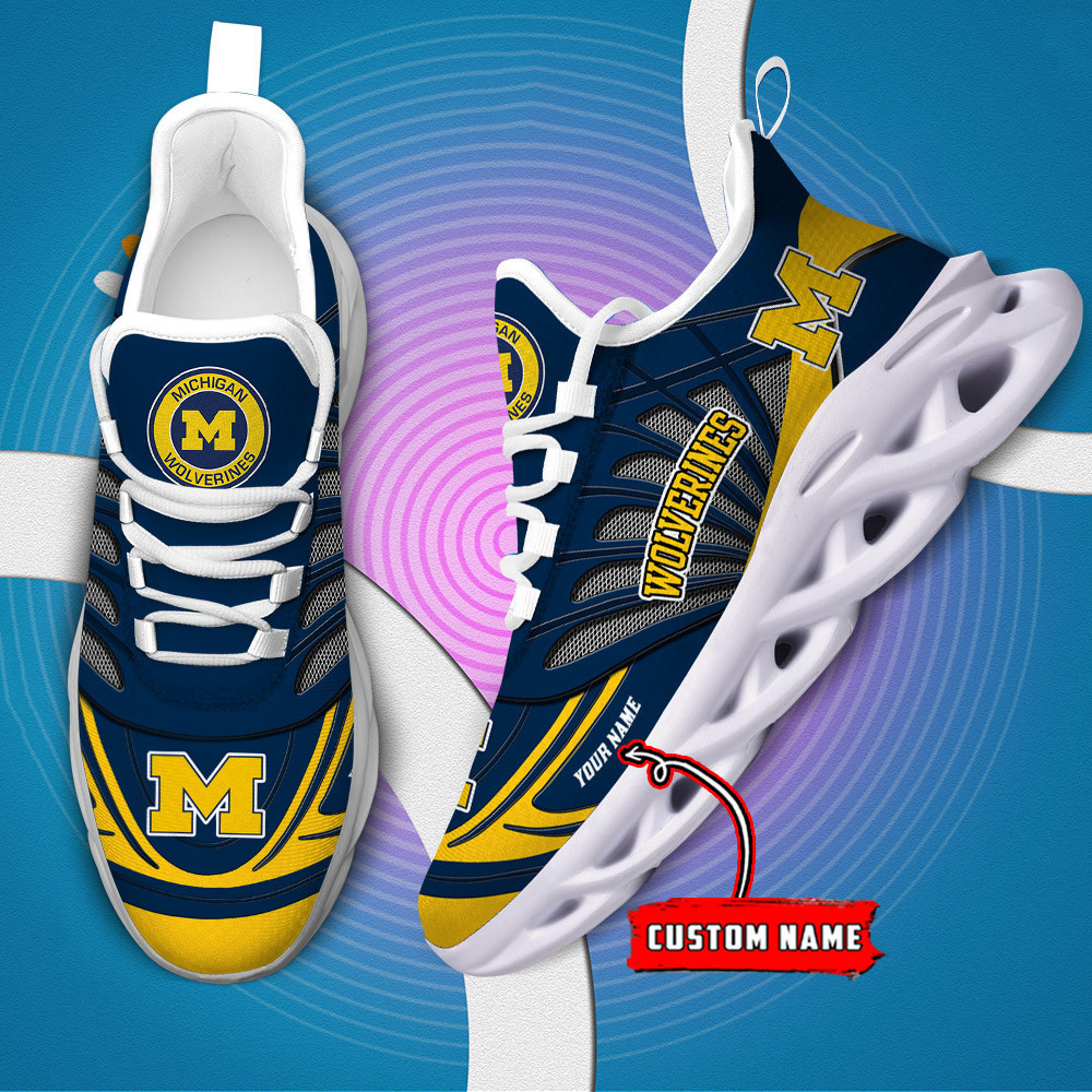 NCAAF Michigan Wolverines (Your Name) Max Soul Shoes PBMX7UK