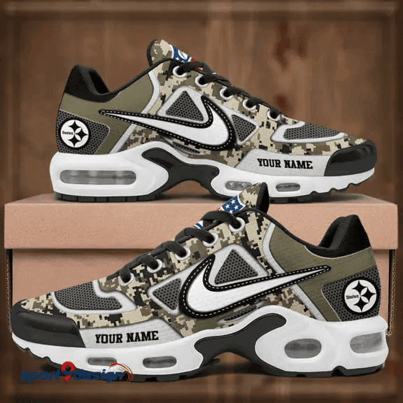 Pittsburgh Steelers Custom Camo Print Athletic T-N Sneakers PBBC9XC
