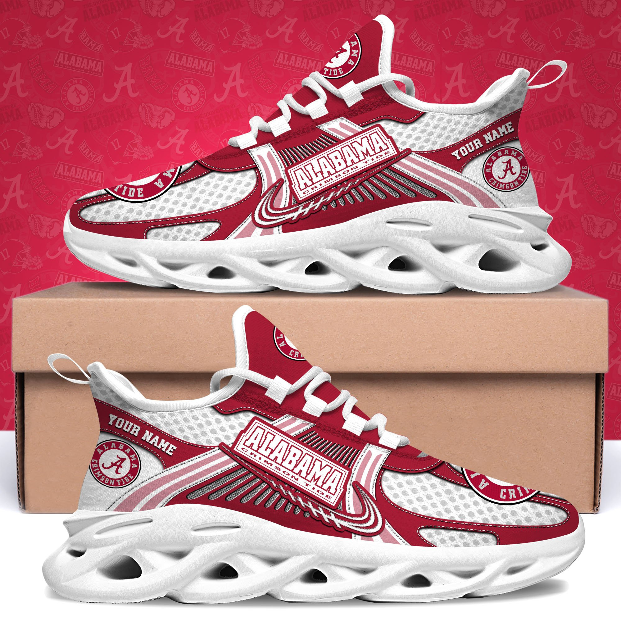 Alabama Crimson Tide-PERSONALIZED MAX SOUL SHOES AL011