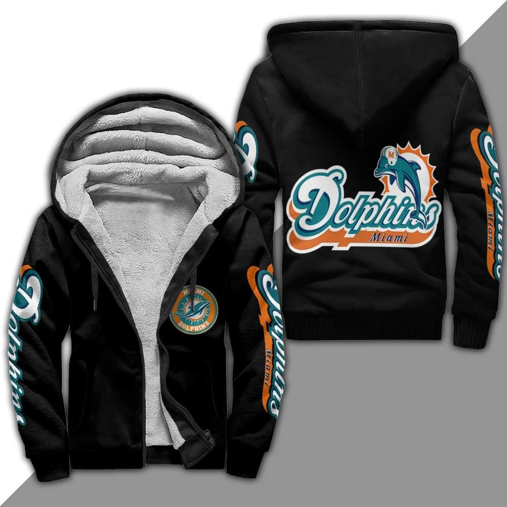 Miami Dolphins Heavy Fleece Zip-up Hoodie MTE002